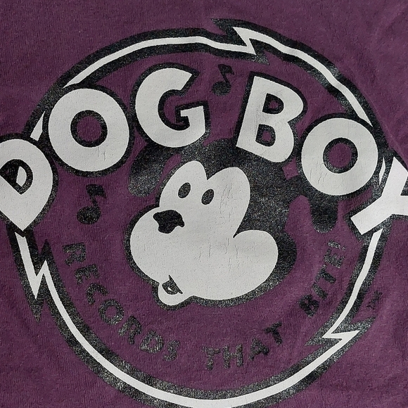 VINTAGE DOG BOY RECORDS THAT BITE Plum Purple Mens Size XL 100% cotton - Picture 3 of 7
